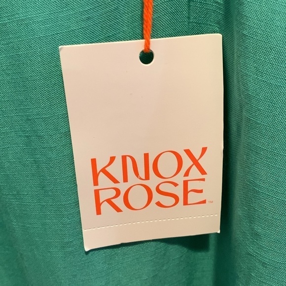 NWT Knox Rose Light Green Spring/Summer Midi Dress. Slip On with belted waist. M - Picture 4 of 10